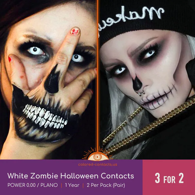 White Zombie Halloween Contacts