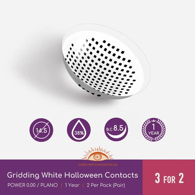 Gridding White Halloween Contacts