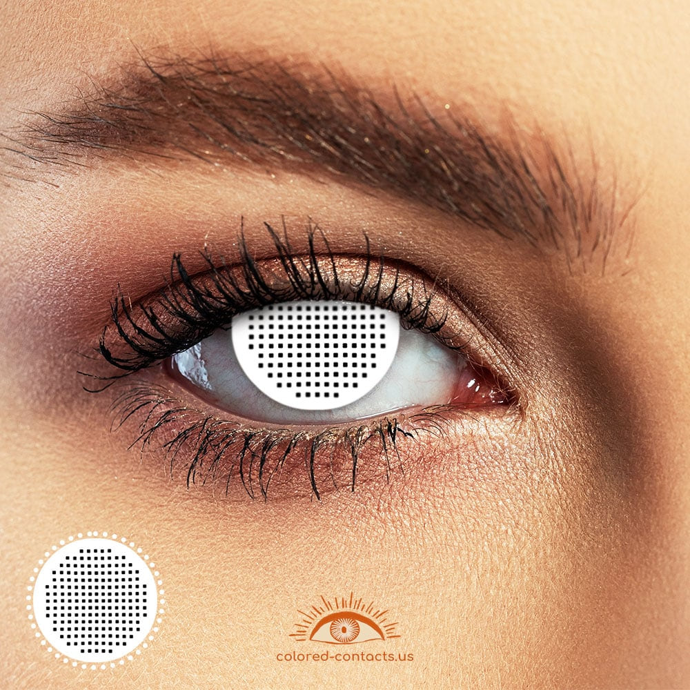 Gridding White Halloween Contacts - Ccus Eyewear · Premium Colored Contacts Gridding White Halloween Contacts