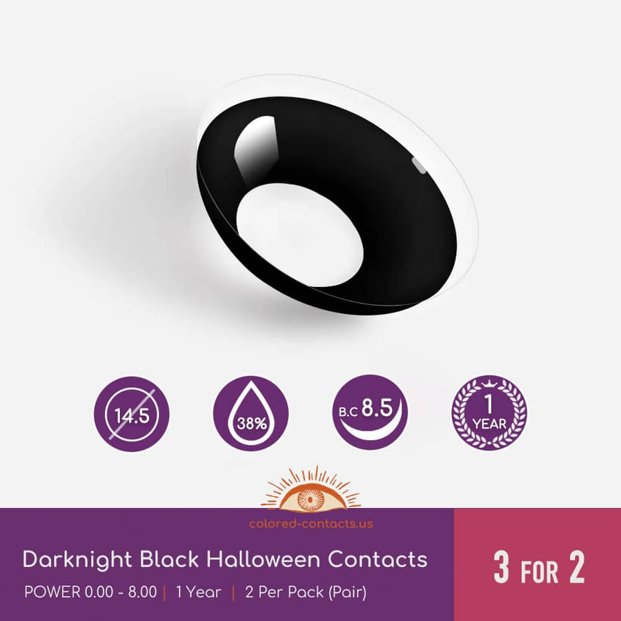 Sao : Kirigaya Kazuto Cosplay Contact Lenses - Ccus Eyewear · Premium Colored Contacts Darknight Black Halloween Contacts