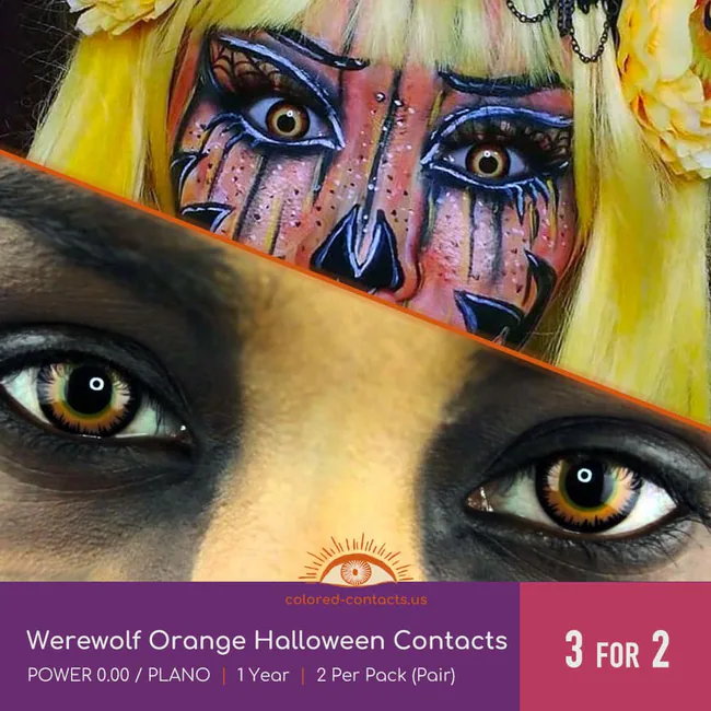 Werewolf Orange Halloween Contacts