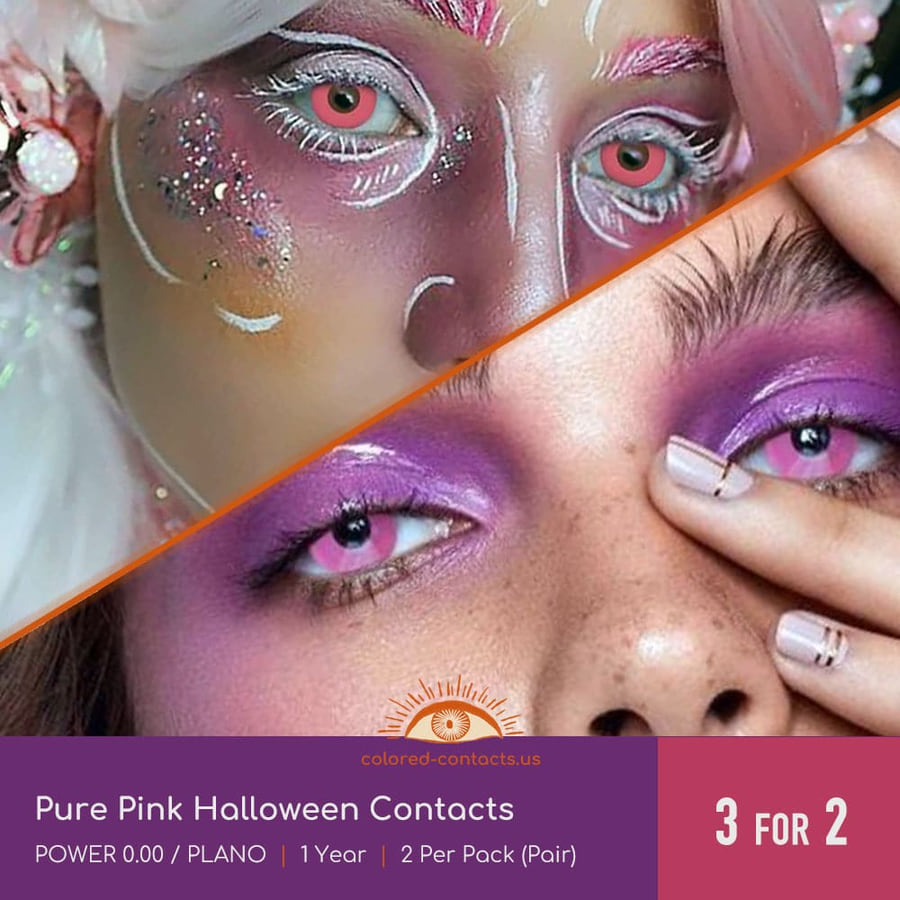 Pure Pink Halloween Contacts - Ccus Eyewear · Premium Colored Contacts Pure Pink Halloween Contacts