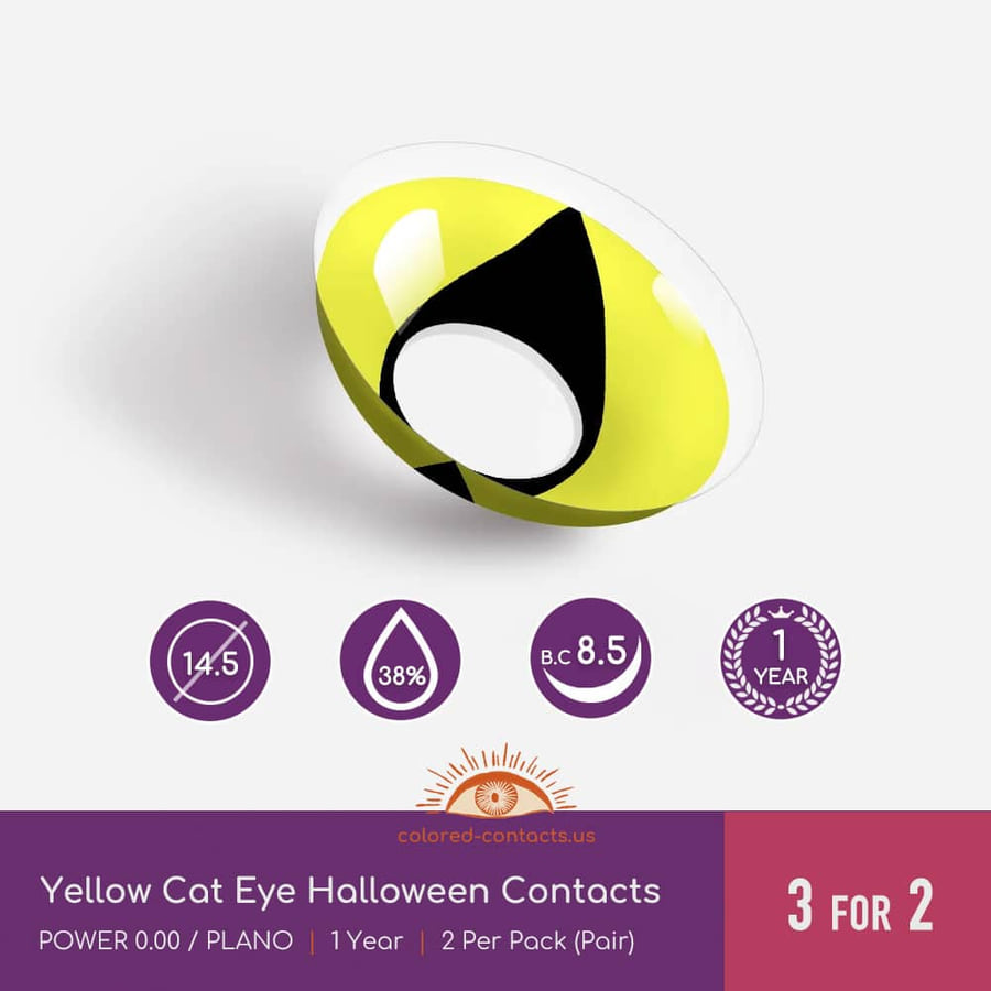 Yellow Cat Eye Halloween Contacts
