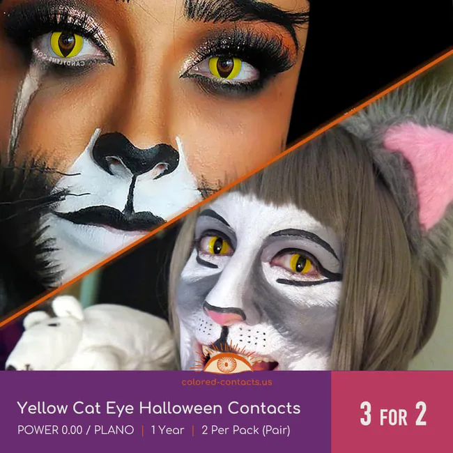 Yellow Cat Eye Halloween Contacts