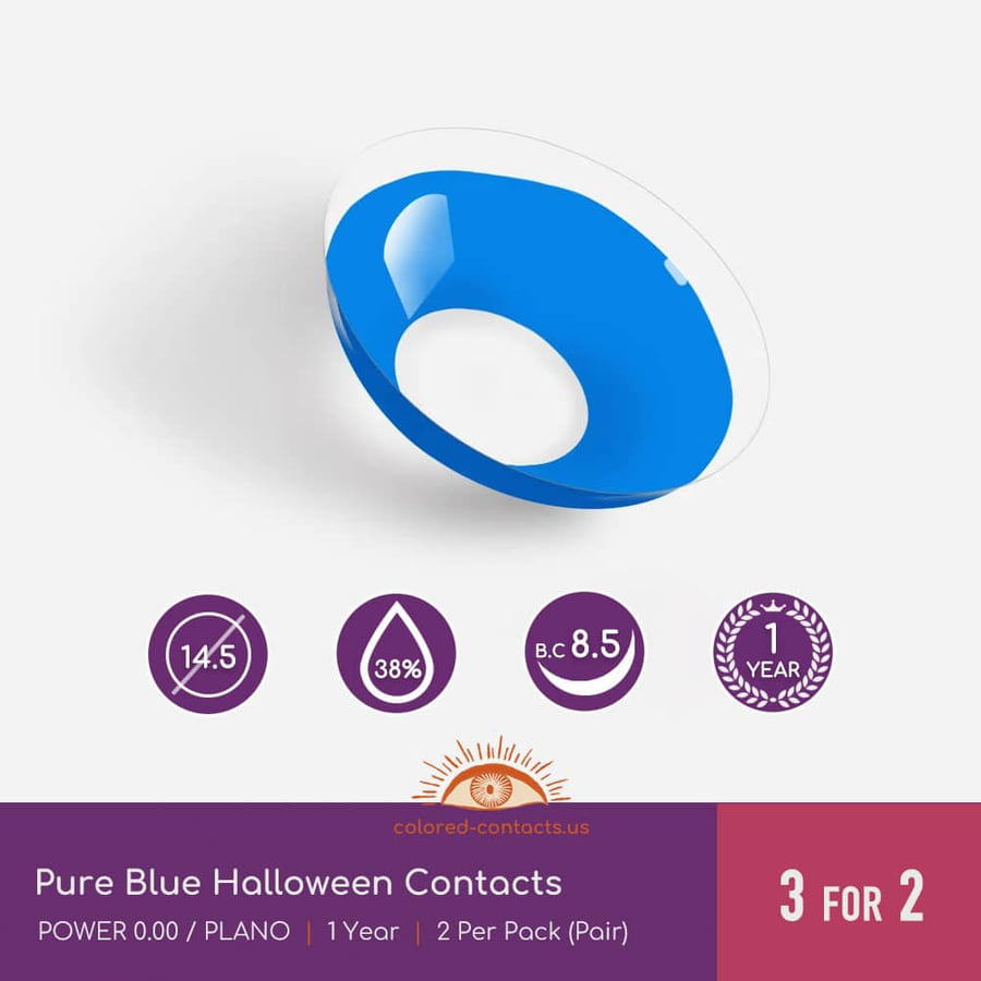 Pure Blue Halloween Contacts - Ccus Eyewear · Premium Colored Contacts Pure Blue Halloween Contacts