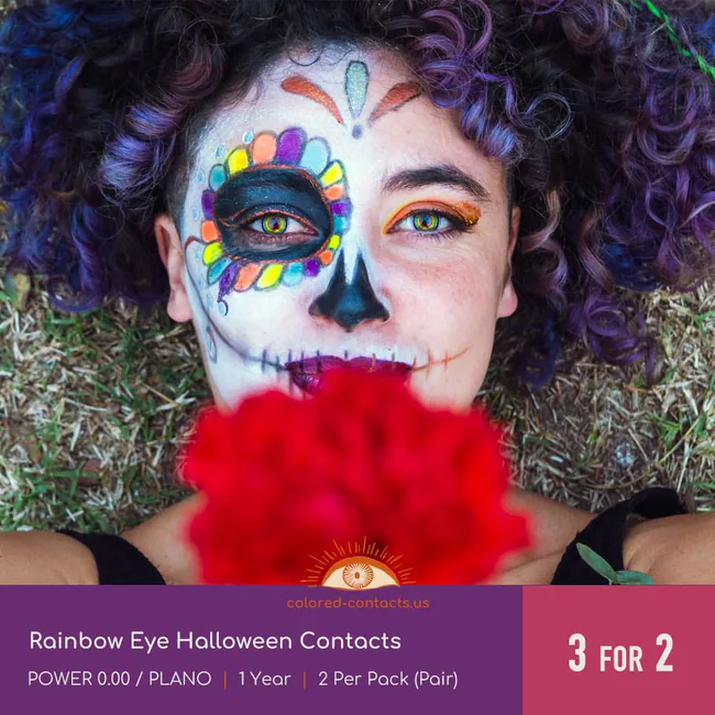 Rainbow Eye Halloween Contacts
