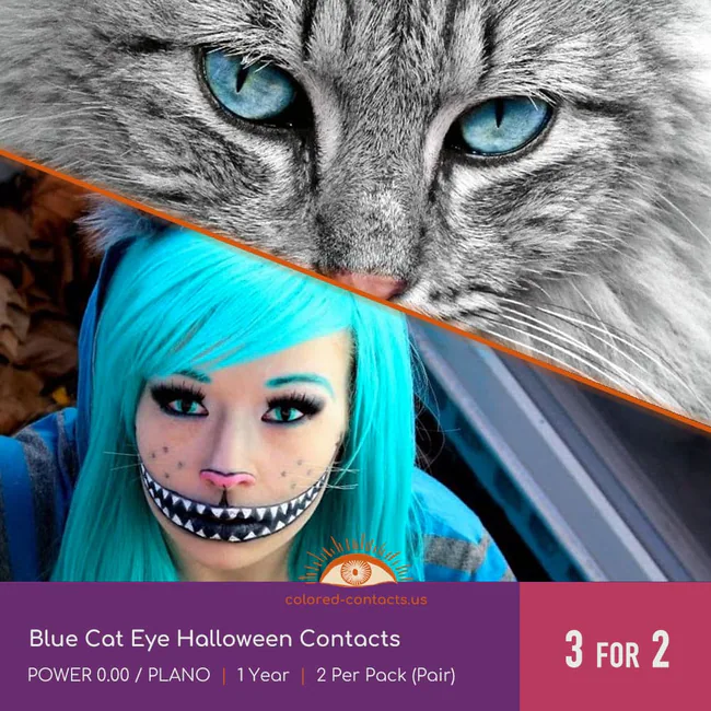 Blue Cat Eye Halloween Contacts