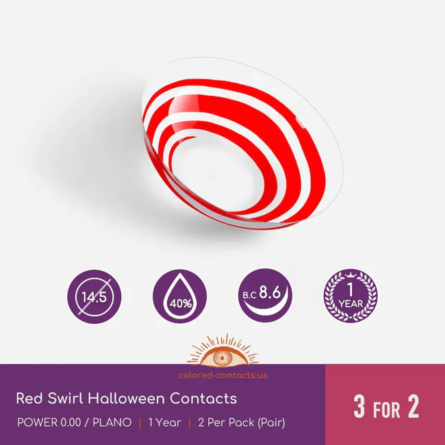 Red Swirl Halloween Contacts - Ccus Eyewear · Premium Colored Contacts Red Swirl Halloween Contacts