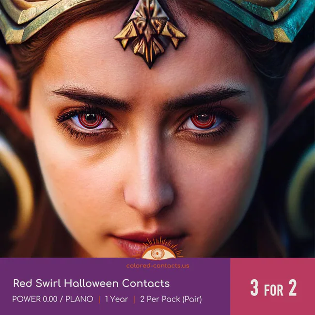 Red Swirl Halloween Contacts - Ccus Eyewear · Premium Colored Contacts Red Swirl Halloween Contacts
