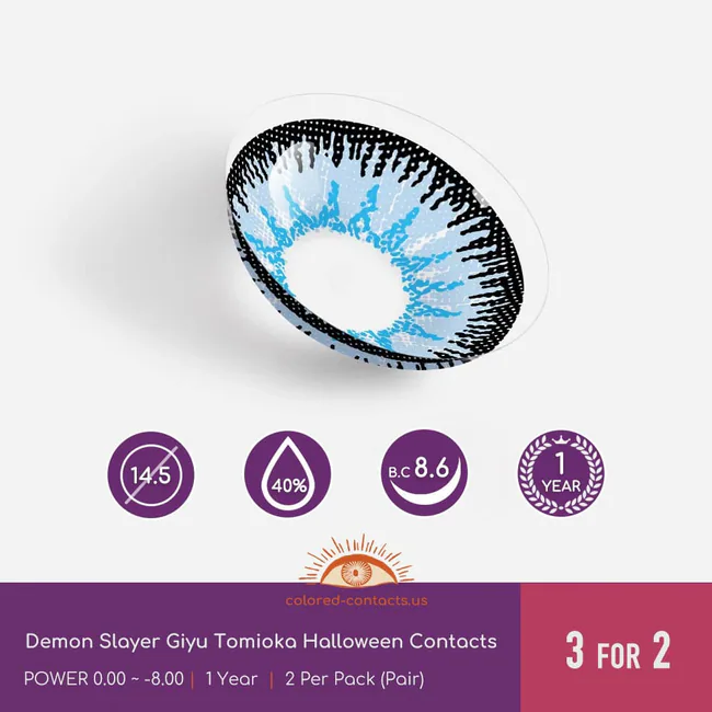 Mh : River Styxx Cosplay Contact Lenses - Ccus Eyewear · Premium Colored Contacts Demon Slayer Giyu Tomioka Halloween Contacts