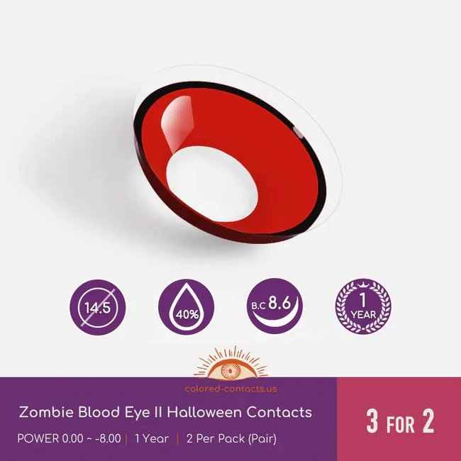Red Vampire Eye Ii Halloween Contacts - Ccus Eyewear · Premium Colored Contacts Red Vampire Eye Ii Halloween Contacts
