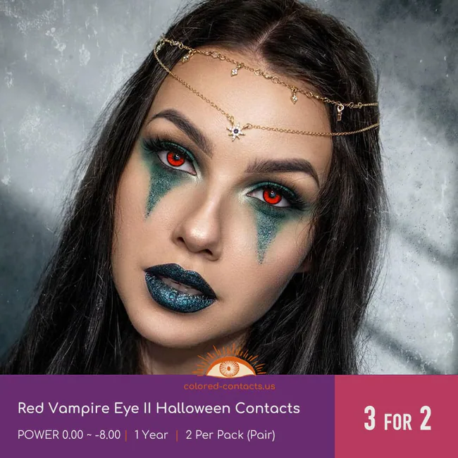 Red Vampire Eye Ii Halloween Contacts - Ccus Eyewear · Premium Colored Contacts Red Vampire Eye Ii Halloween Contacts
