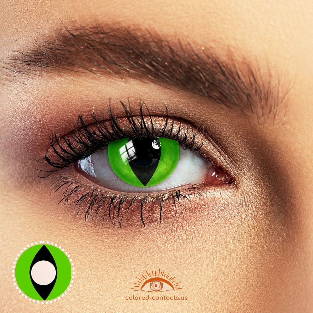 Green Cat Eye Halloween Contacts