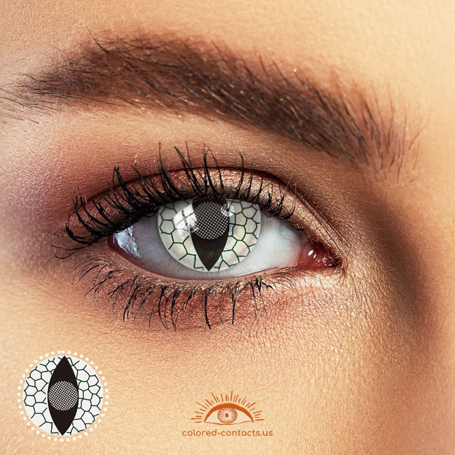 White Spider Eye Halloween Contacts