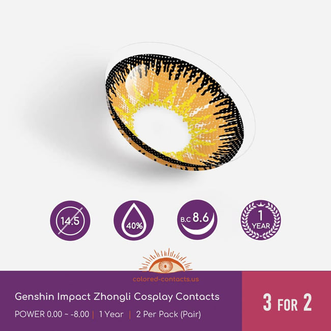 Genshin Impact Zhongli Cosplay Contacts