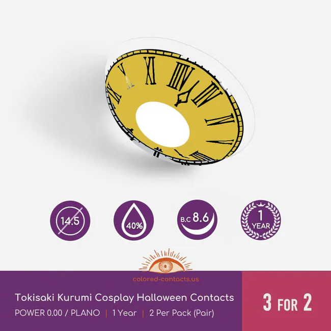 Tokisaki Kurumi Cosplay Contact Lenses - Ccus Eyewear · Premium Colored Contacts Tokisaki Kurumi Cosplay Halloween Contacts
