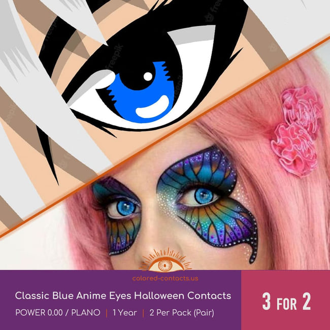 Classic Blue Anime Eyes Halloween Contacts - Ccus Eyewear · Premium Colored Contacts Classic Blue Anime Eyes Halloween Contacts