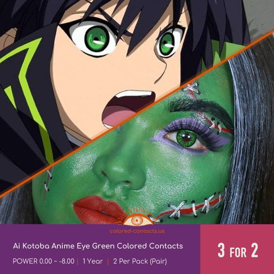 Ai Kotoba Anime Eye Green Colored Contacts