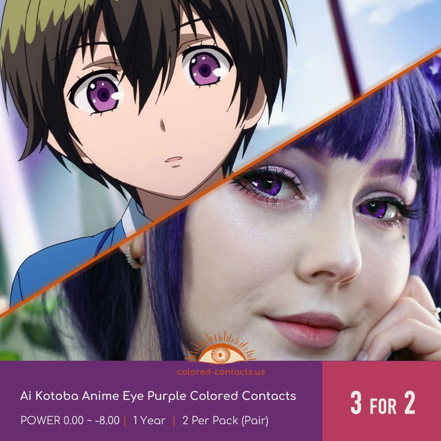 Ai Kotoba Anime Eye Purple Colored Contacts - Ccus Eyewear · Premium Colored Contacts Ai Kotoba Anime Eye Purple Colored Contacts