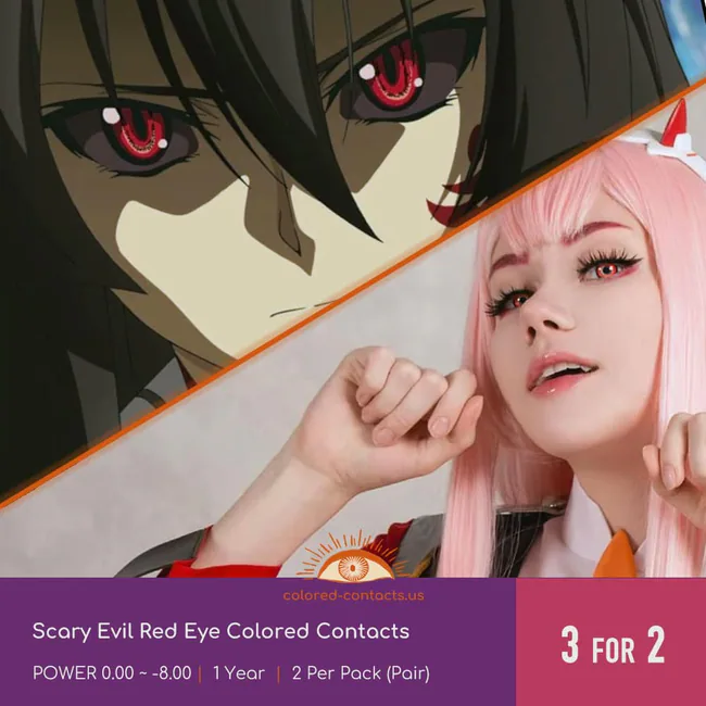 Scary Evil Red Eye Colored Contacts