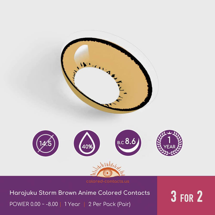 Ak : Gnosis Cosplay Contact Lenses - Ccus Eyewear · Premium Colored Contacts Harajuku Storm Brown Anime Colored Contacts