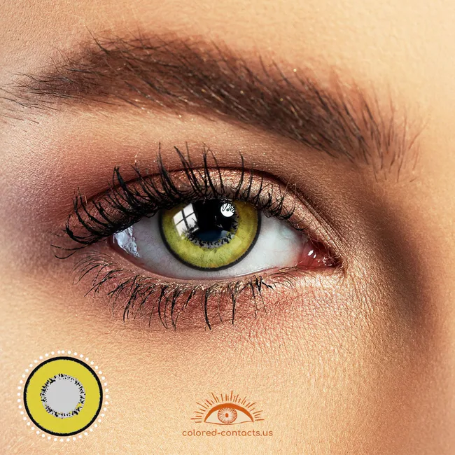 Harajuku Storm Yellow Anime Colored Contacts