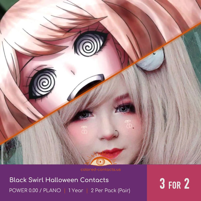 Black Swirl Halloween Contacts - Ccus Eyewear · Premium Colored Contacts Black Swirl Halloween Contacts