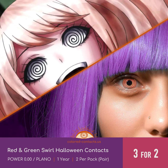 Red &Amp; Green Swirl Halloween Contacts - Ccus Eyewear · Premium Colored Contacts Red &Amp; Green Swirl Halloween Contacts