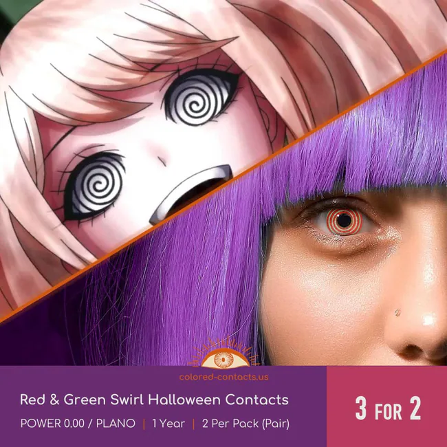 Red &Amp; Green Swirl Halloween Contacts - Ccus Eyewear · Premium Colored Contacts Red &Amp; Green Swirl Halloween Contacts