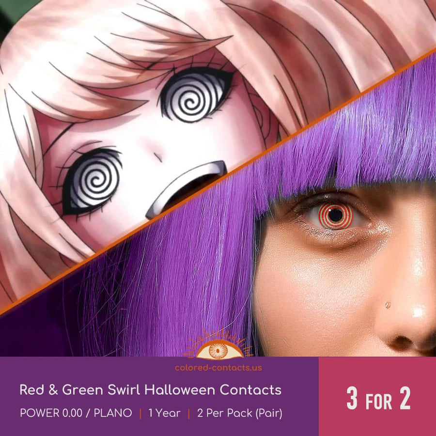 Red &Amp; Green Swirl Halloween Contacts - Ccus Eyewear · Premium Colored Contacts Red &Amp; Green Swirl Halloween Contacts