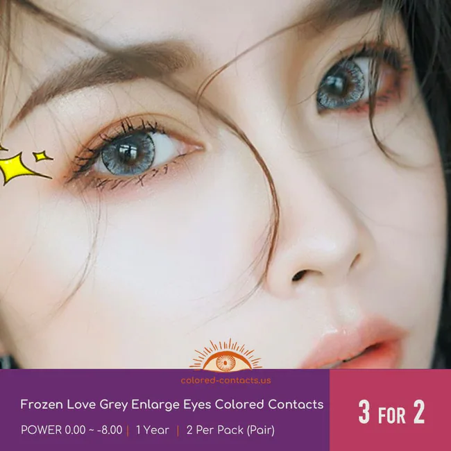 Frozen Love Grey Enlarge Eyes Colored Contacts