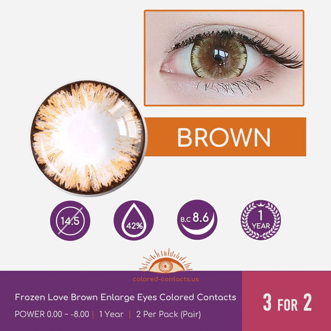 Frozen Love Brown Enlarge Eyes Colored Contacts - Ccus Eyewear · Premium Colored Contacts Frozen Love Brown Enlarge Eyes Colored Contacts