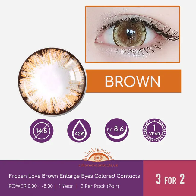 Frozen Love Brown Enlarge Eyes Colored Contacts