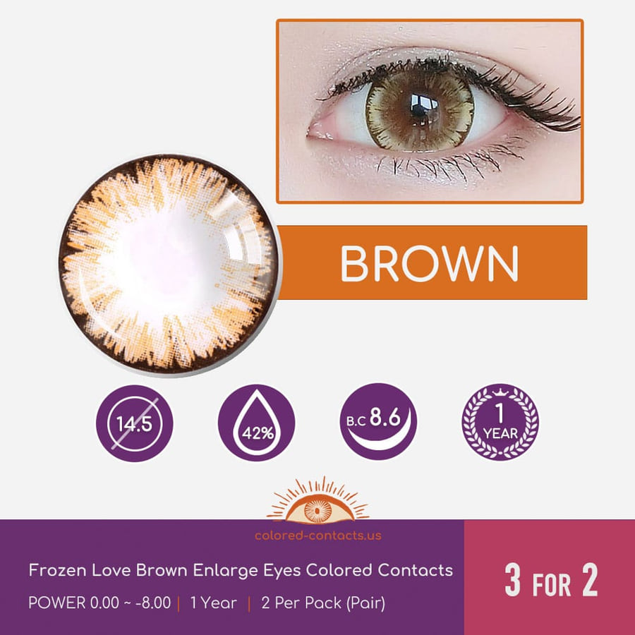Frozen Love Brown Enlarge Eyes Colored Contacts - Ccus Eyewear · Premium Colored Contacts Frozen Love Brown Enlarge Eyes Colored Contacts