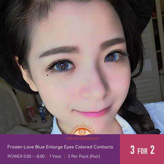 Frozen Love Blue Enlarge Eyes Colored Contacts