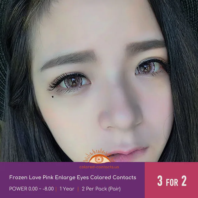Frozen Love Pink Enlarge Eyes Colored Contacts - Ccus Eyewear · Premium Colored Contacts Frozen Love Pink Enlarge Eyes Colored Contacts