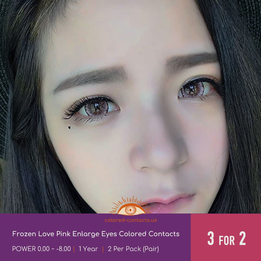 Frozen Love Pink Enlarge Eyes Colored Contacts - Ccus Eyewear · Premium Colored Contacts Frozen Love Pink Enlarge Eyes Colored Contacts