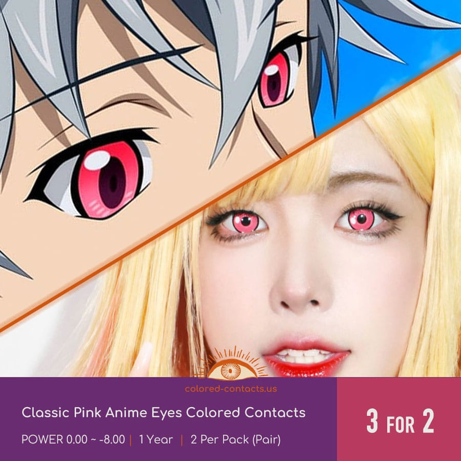 Classic Pink Anime Eyes Colored Contacts - Ccus Eyewear · Premium Colored Contacts Classic Pink Anime Eyes Colored Contacts