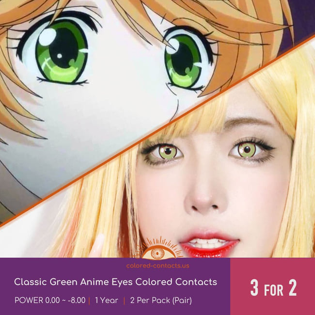 Classic Green Anime Eyes Colored Contacts - Ccus Eyewear · Premium Colored Contacts Classic Green Anime Eyes Colored Contacts