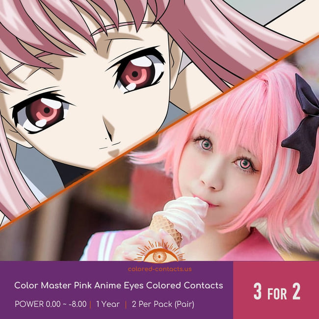 Color Master Pink Anime Eyes Colored Contacts - Ccus Eyewear · Premium Colored Contacts Color Master Pink Anime Eyes Colored Contacts