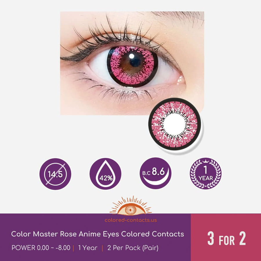 Color Master Rose Anime Eyes Colored Contacts - Ccus Eyewear · Premium Colored Contacts Color Master Rose Anime Eyes Colored Contacts
