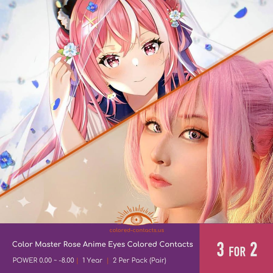 Color Master Rose Anime Eyes Colored Contacts - Ccus Eyewear · Premium Colored Contacts Color Master Rose Anime Eyes Colored Contacts