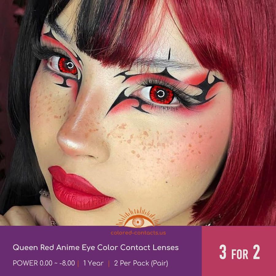 Yttd : Q-Taro Burgerberg Cosplay Contact Lenses - Ccus Eyewear · Premium Colored Contacts Queen Red Anime Eye Colored Contacts