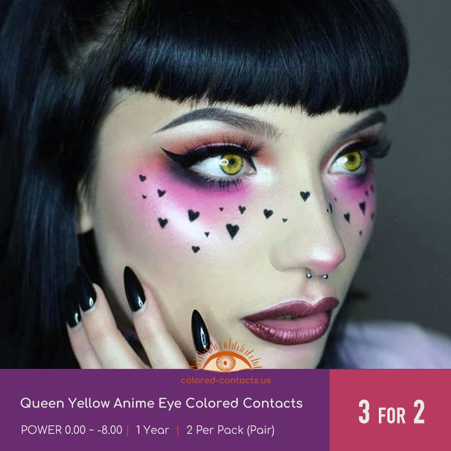 Mh : Invisi Billy Cosplay Contact Lenses - Ccus Eyewear · Premium Colored Contacts Queen Yellow Anime Eye Colored Contacts