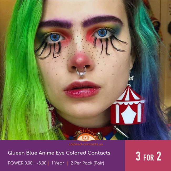 Ak : Ling Cosplay Contact Lenses - Ccus Eyewear · Premium Colored Contacts Queen Blue Anime Eye Colored Contacts