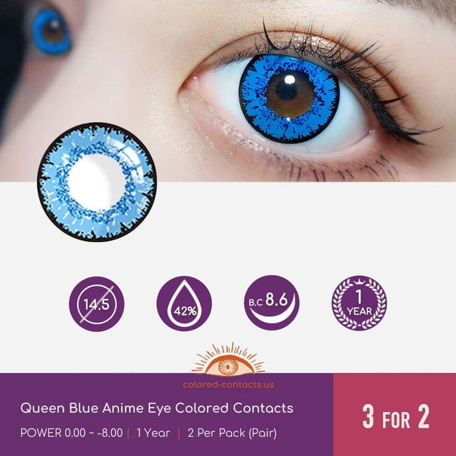 Ak : Ling Cosplay Contact Lenses - Ccus Eyewear · Premium Colored Contacts Queen Blue Anime Eye Colored Contacts