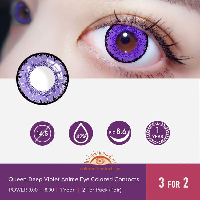 Gi : Lan Yan Cosplay Purple Contact Lenses - Ccus Eyewear · Premium Colored Contacts Queen Deep Violet Anime Eye Colored Contacts