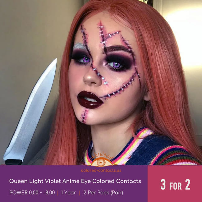 Mh : Bonita Femur Cosplay Contact Lenses - Ccus Eyewear · Premium Colored Contacts Queen Light Violet Anime Eye Colored Contacts