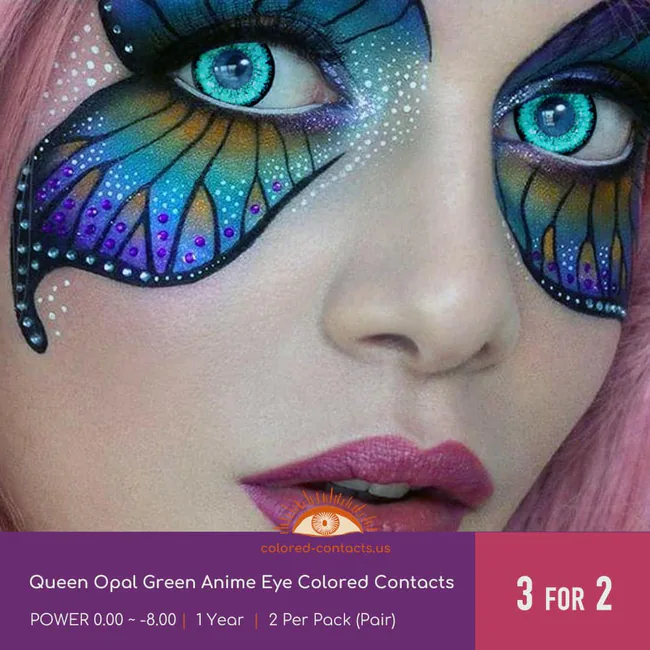 Queen Opal Green Anime Eye Colored Contacts