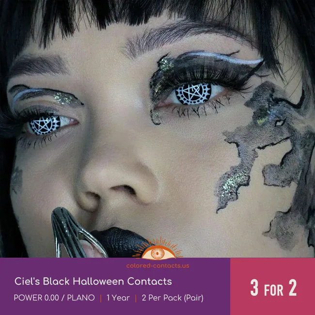Bb : Ciel’s Cosplay Contacts – Black Version - Ccus Eyewear · Premium Colored Contacts Ciel'S Black Halloween Contacts